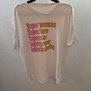 Empowering Graphic Tee in Pink and Gold